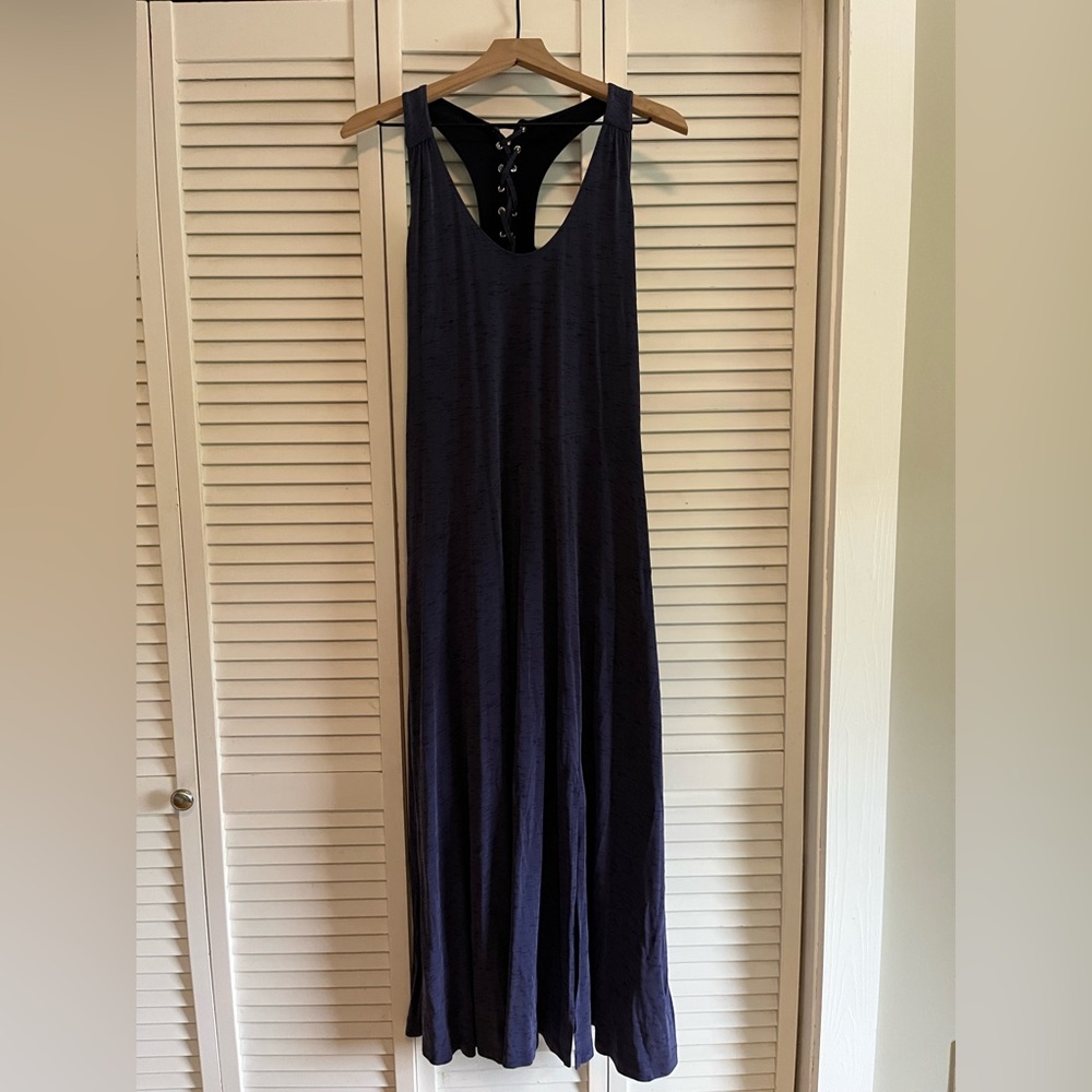 Anthropologie Blue Sleeveless Scoop Neck Sundress